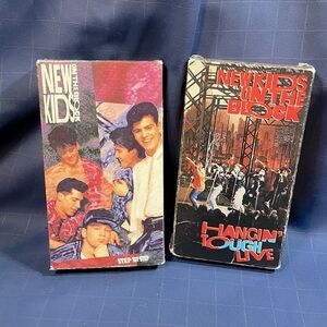 VTG New Kids on the Block VHS tapes Hangin’ Tough Live & Step By Step (lot of 2)